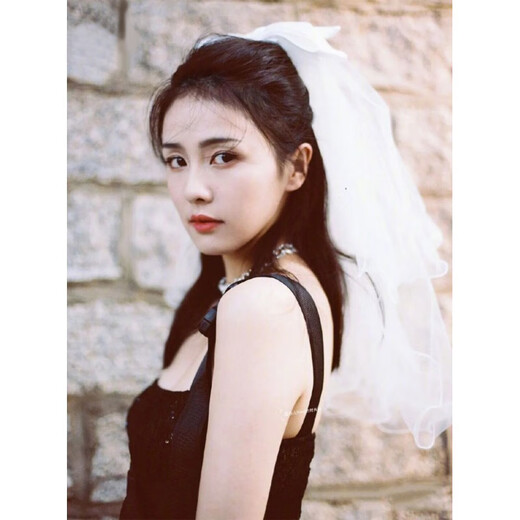 Dingjing Proposal Veil Confession Certificate Registration Photo Props Forest Bridal Hair Veil Little Fairy Ceremony Hairpin Comb F486 Veil Hair Comb