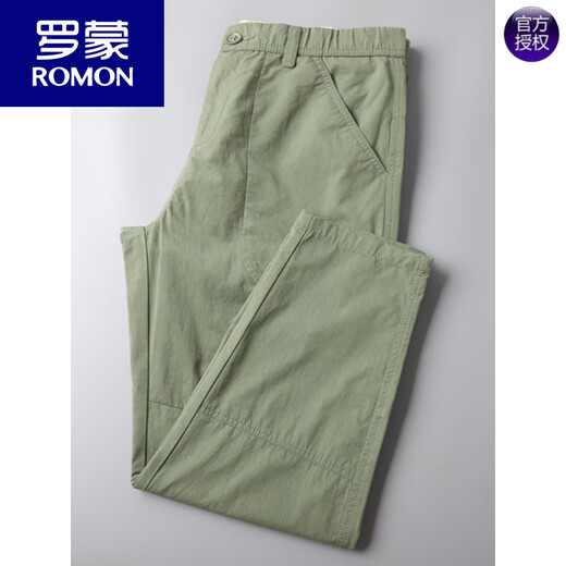 Romon Casual Hosen Herren Sommer Reine Baumwolle Weitbein Hosen Lose geradlinige japanische Haremhose Herren lässige Hosen vielseitige Arbeitshose 6626 Militärgrün 28