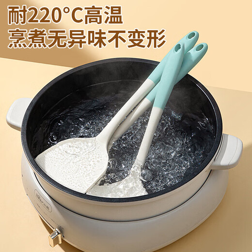 Silicone spatula, household non-stick pan, special stir-frying spatula, soup spoon, leak-splash, food-grade high-temperature resistant kitchenware, special non-stick pan/injury pan [spaper]