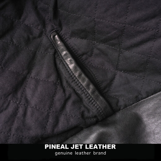 PJL Men's Trendy Men's Long Winter Fashion Retro Sheepskin Stand Collar Leather Jacket Leather Windbreaker Black S (160Jin Jin is equal to less than 0.5kg)