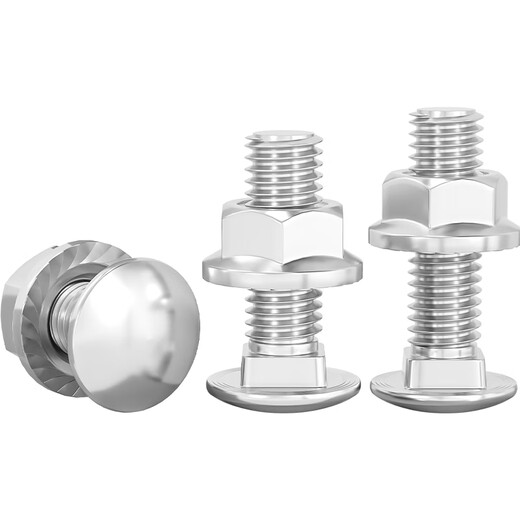 Tianzhuo Hardware 304 stainless steel bridge screw carriage bolt nut semi-round head square neck flat head shelf M6M8M10M12mm M8*25 5 sets 304