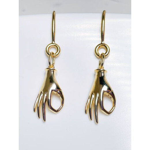 QUAMER universal buckle ear hook earrings plated 18K gold earrings diy accessories earrings niche design universal versatile pair of round earrings universal buckle - gold color (plated