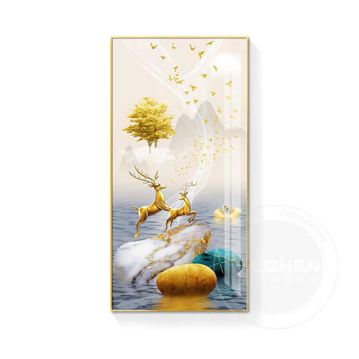 Sanqihu Fulu betritt die Tür und dekorative Gemälde des modernen Korridors und des Gangbilders und Wandgemälde des Atmosphärischen LY-6081-Caiyuan Guangjin 50*35 mm dicker Aluminiumlegierrahmen + Textur