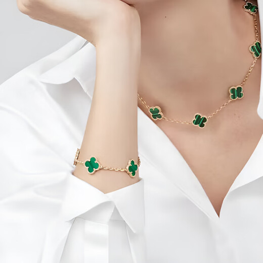 COASZE 18K rose gold four-leaf clover five-flower bracelet for women AU750 color gold carnelian bracelet for girlfriend five-flower bracelet carnelian rose gold