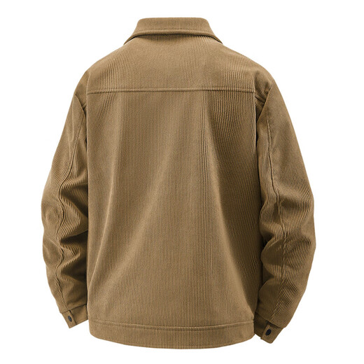 New Autumn and Winter American Retro Workwear Jacket Men's Loose Lapel Corduroy Casual Jacket Brown 2XL (180) Recommended 145-155 Jin Jin equals 0.5 kg