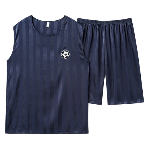 MUJI COM Muji's same large-size pajamas for men's vest sleeveless 2025 new summer ice silk cool thin style middle green [ice silk sleeveless suit] Q9905 M men [85-100Jin [Jin equals 0.5 kg]]