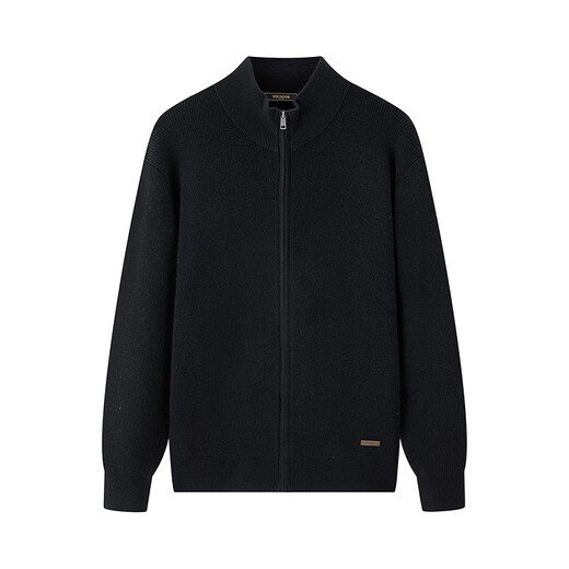 Youngor machine washable wool autumn and winter men's sweater warm stand collar solid color versatile cardigan jacket 619967