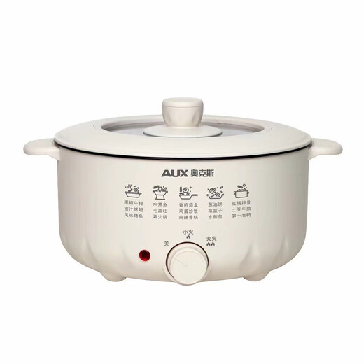 Aux Electric Hot Pot Haushalt Multifunktion Heißtopf 4L Kapazität Studenten Schlafloser Nicht-Stick Elektrisch Kochkochgeschenke Lieferung WXY6627 Aux 6L Electric Hot Pot Aux Marke