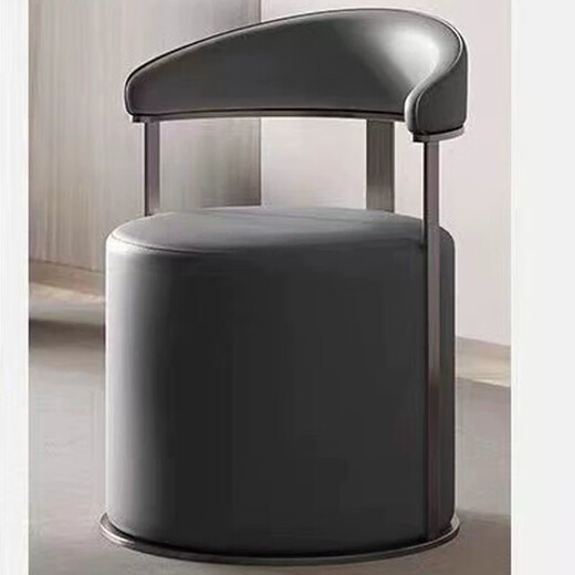 
Light luxury modern household living room large round stool backrest negotiation bedroom table and chair high-end tea table stool chair dressing stool [Original] cat claw skin - carbon steel