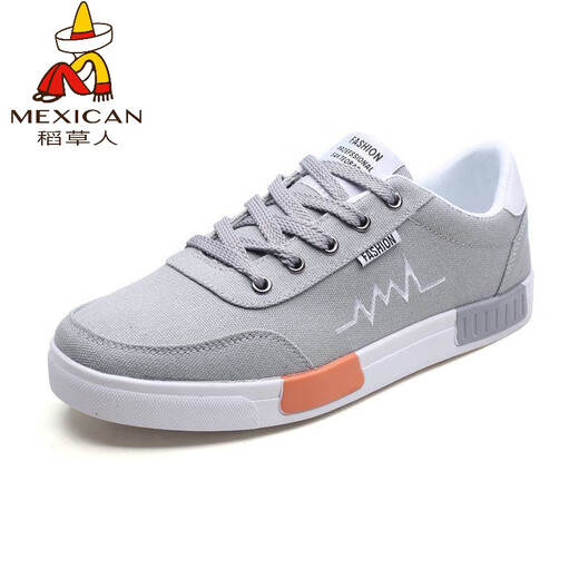 Scarecrow (Mexikaner) 2025 Sommer Neue Leinwandschuhe Männer koreanische Stil trendy Herrenbrettschuhe Schüler Vielseitige Stoffschuhe atmungsbezurbbare trendige Schuhe Herrenschuhe 6636 Gray 39