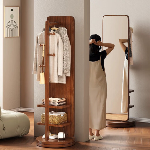 Millennium Washington Rotary Dressing Mirror Home bodenstehe Mirror Schlafzimmer Ganzkörper Spiegel Multifunktionskleidung Kleiderbügel integrierter anpassender Spiegel Quadrat Hu Tao