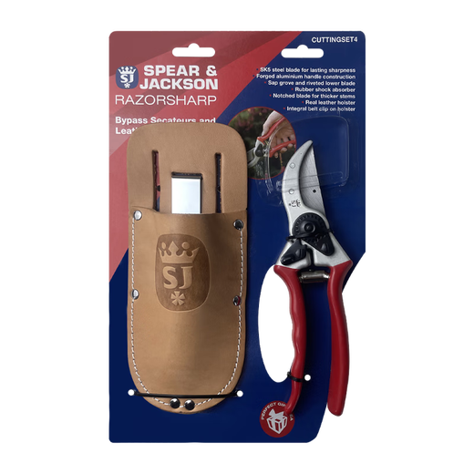 British SPEAR JACKSON gardening pruning garden flower scissors with leather case portable pruning shears leather case branch shears + leather case