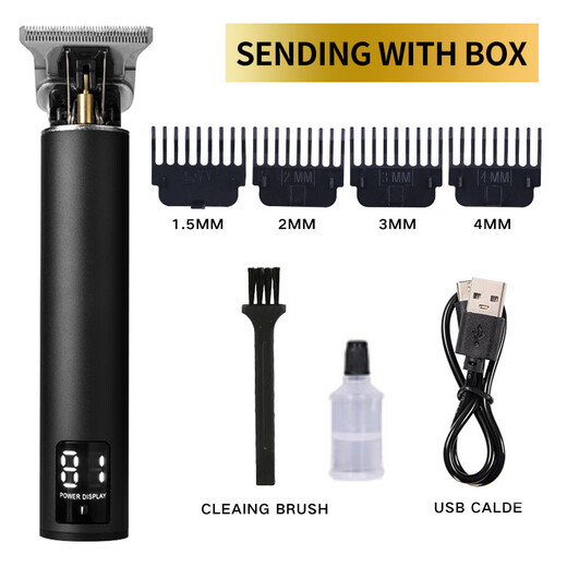 Skingcond German men's private shaver trimming shaver men's and women's shaving razor universal shaving razor large screen digital display + aluminum alloy body black