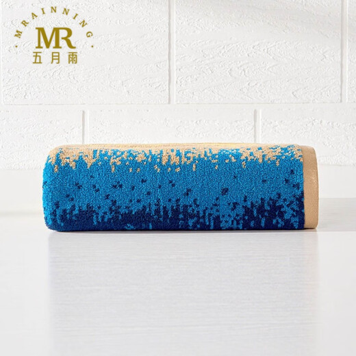 五月雨（MRAINNING） 浴巾【情侣款大裹巾】高级浴巾家用纯棉吸水男女2021新款全棉洗澡加厚 蓝色浴巾14070cm400g