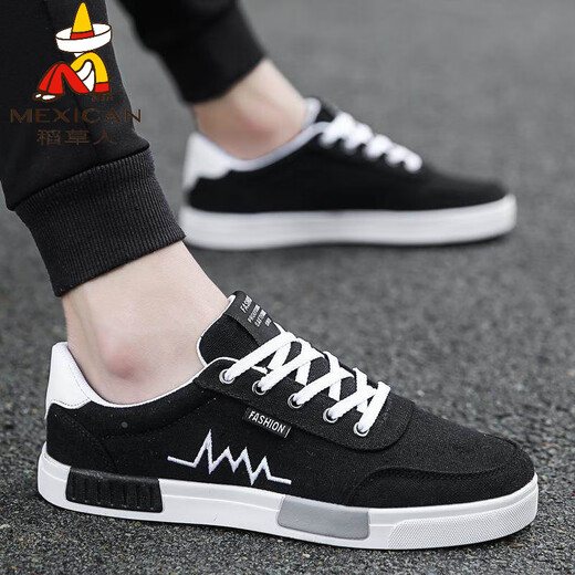 Scarecrow (Mexikaner) 2025 Sommer Neue Leinwandschuhe Männer koreanische Stil trendy Herrenbrettschuhe Schüler Vielseitige Stoffschuhe atmungsbezurbbare trendige Schuhe Herrenschuhe 6636 Gray 39