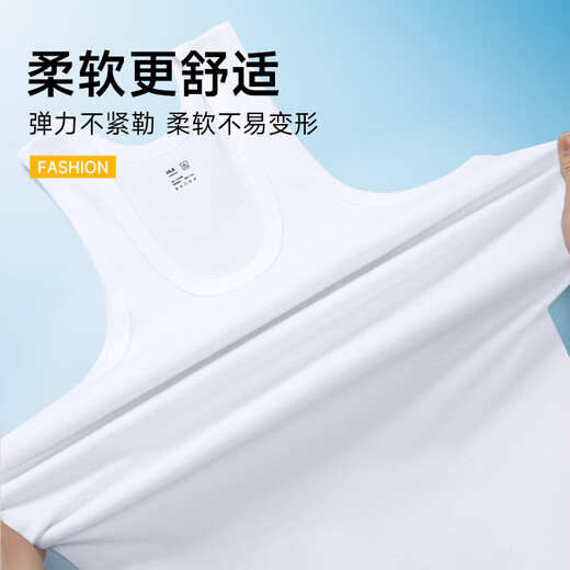 Heilan House Vest Men's Pure Cotton Men's Vest 100% Cotton Undershirt Men's Loose Large Size Old Man's Shirt Bottoming Vest Men's Warm 100% Cotton-White/White (2 Pack) XL -175/100(130-150Jin[Jin equal to 0.5 kg])