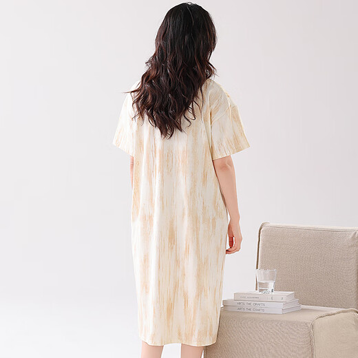 Modal Nachthemd für Frauen Sommer kurzärmeligte Pyjamas 2025 NEUER SOMMER Dünne schwangere Frauen Sommerkleid Zh14108 m (160)