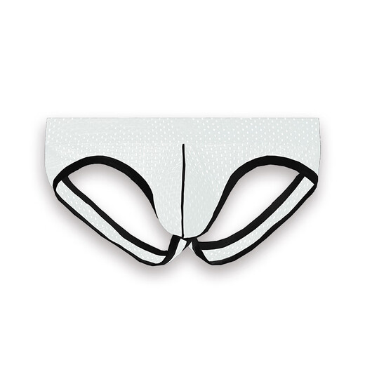 Austrian element hollow double-butt underwear men's low-waist ice silk T-pants elastic tight sexy pants comfortable thong boys' shorts white 1 pair L