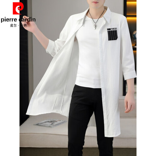 Pierre Cardin Vêtements de crème solaire de mi-longueur pour hommes pour les jeunes hommes à manches à manches à manches mi-manches sur le genou de la marque de vent respirant Brand tendance beau manteau polyvalent mince 902 noir m 110jin [Jin est égal à 0,5 kg]