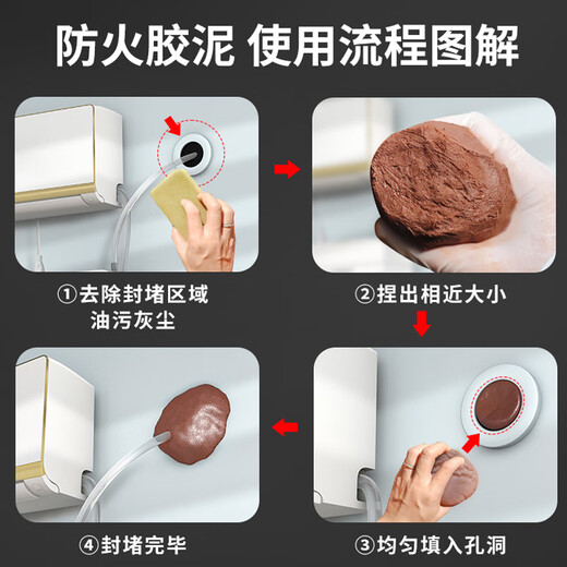 Fire-proof mud sealing organic fire-proof plugging material power cable explosion-proof clay anti-rat air conditioning port hole sealing clay fire-proof mud 2kg