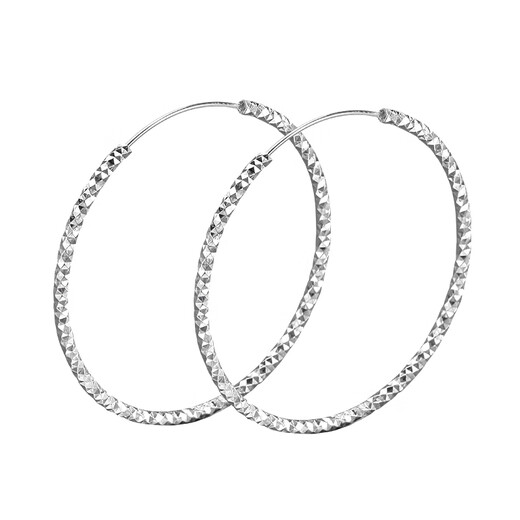 Jiuchangshi 999 sterling silver starry silver earrings for women, pure silver large earrings, high-end birthday gifts for girlfriends, 999 pure silver, 30mm, compact style