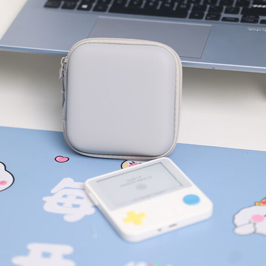 YWZR Word Machine Portable PU Waterproof Storage Bag Suitable for Baicizhan MAX Word Machine Storage Box Large Capacity with Net Pocket for Counting Word Machine Word Machine Coarse Gray Storage Box Suitable for Baicizhan MAX