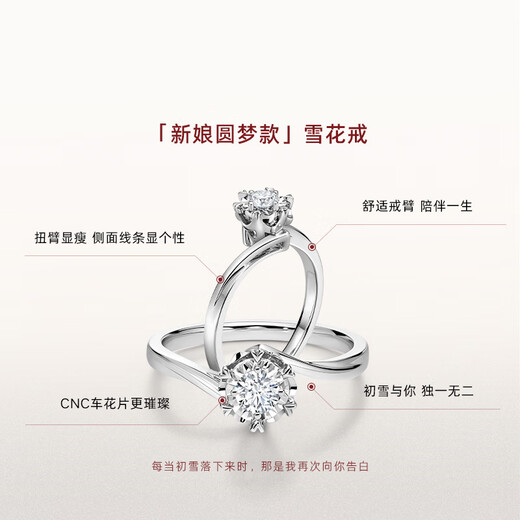 DR Spot First Snow Kiss Proposal Diamond Ring K Gold/Platinum BELIEVE Classic Style Wedding Ring Holiday Gift Spot Sparkling TOP*10 Points G Color VS2
