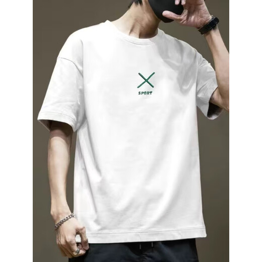 Hogar de Hailan (HLA) 2024 Camiseta de algodón corto de algodón de peso corto para hombres Top de algodón de algodón de algodón de mante manga de moda versátil versátil.