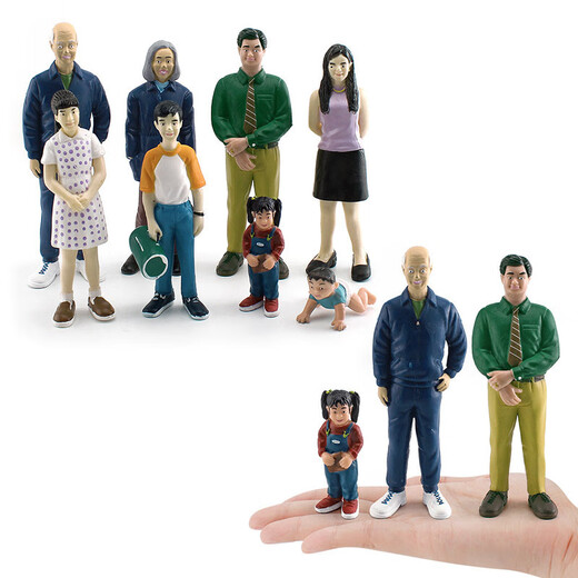 
Simulation character model grandparent mother dad boy girl baby static doll ornament toy landscaping T15833 girl 32g