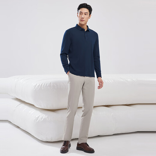 Youngor POLO shirt for men high quality cotton modal blended plain weave extra soft fabric men's POLO shirt soft and comfortable 2025 new product Navy VLYM519961FCA XL (recommended 150-165Jin Jin equals 0.5kg)