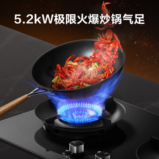 SUPOR gas stove gas stove double stove 5.2KW strong fire 70% high thermal efficiency stove embedded adjustable chassis DB28S liquefied gas