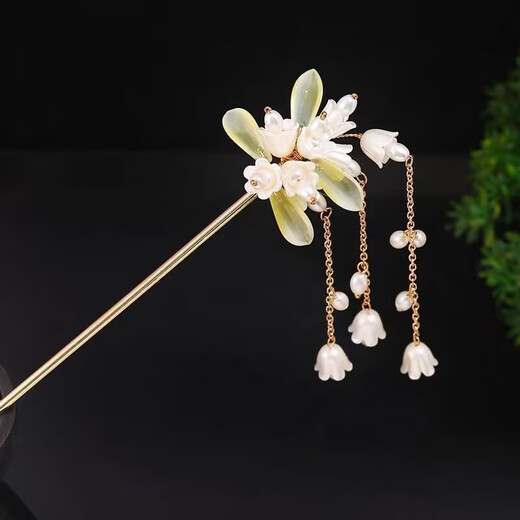Meng Junchen children's Hanfu headdress handmade lily of the valley hairpin hairpin tassel step shake ancient costume hairpin ancient style girls' hair accessories