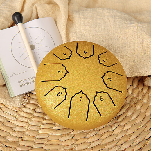 
4-inch 8-tone ethereal drum mini steel tongue drum genuine professional-grade forget-you-go for beginners children and students percussion instrument 4-inch red (drum hammer + music score)