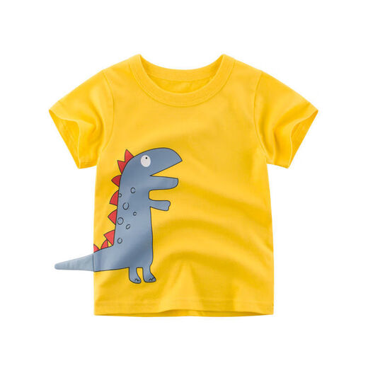 TTPMER Summer Boy Kurzarm T-Shirt Cotton Cartoon Dinosaurier Design Ins Style 9716 Militärblau 120
