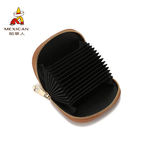 Vogelscheuche (mexikanische) Brieftasche Frauen neue Brieftasche Nische Leder Brieftasche süße Kuh Brieftasche Echtes Leder einfache exquisite Kartenbeutel braun-a Stil