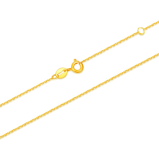 Mengjinyuan 18K gold necklace, classic cross chain, clavicle chain, versatile chain, a birthday gift for your girlfriend, chain length is about 45cm, weight is about 0.95g
