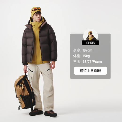 Tambor Daunenjacke Herren kurze Kapuze Winter Outdoor warme und bequeme Brotjacke 5560339D Fengjika 170