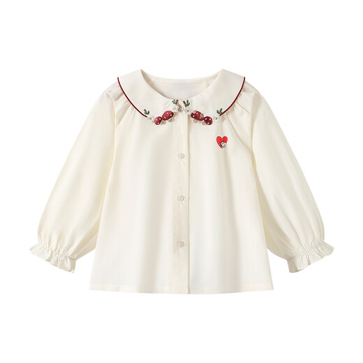 Snoopy children's clothing girls' shirt 2026 spring and autumn new style girls fashionable doll collar shirt children's style long-sleeved top beige 140 recommended height 131-140cm