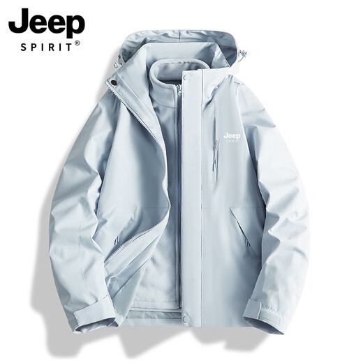 JEEP SPIRIT吉普2025新款女冲锋衣三合一防风加绒加厚小个子春秋外套 女款-木槿紫-雾光紫【三合一可拆 M