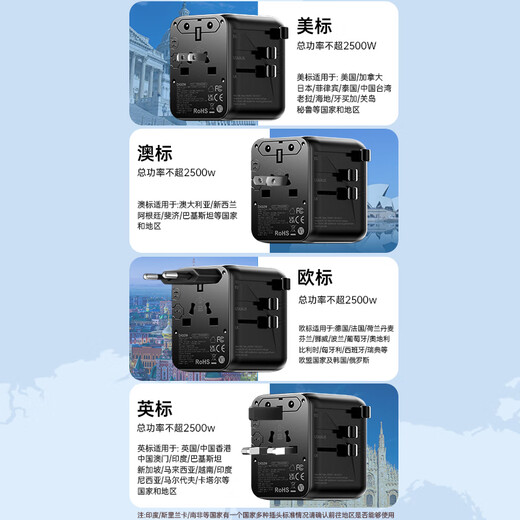 Enchufe de conversión Biaz Convertidor de enchufe universal global Viajes al extranjero a muchos países Estudiar en el extranjero Hong Kong, Macao, Japón, Corea, Europa, Singapur, Reino Unido, EE. UU. y Australia Enchufe multifuncional estándar Carga USB