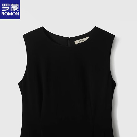 Romon Elegant Classic Black Hepburn Robe élégante Robe élégante Sans manches noires robe naia acétate Robe Femme Black L Recommandé 108-116