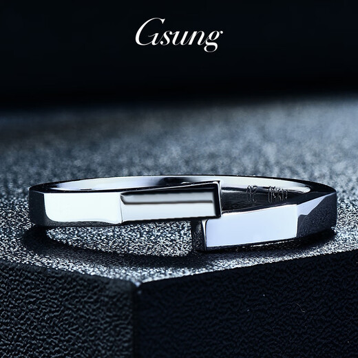 GsunG platinum pt950 solid special-shaped ring new men's and women's ring simple geometric surface pure platinum couple's open ring can be customized with different rings. Contact customer service to place an order