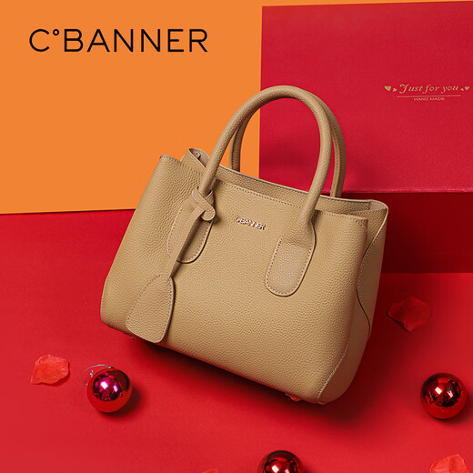 
Qianbaidu CBANNER top layer cowhide bag women's bag handbag large capacity one shoulder crossbody birthday Chinese Valentine's Day gift for girlfriend