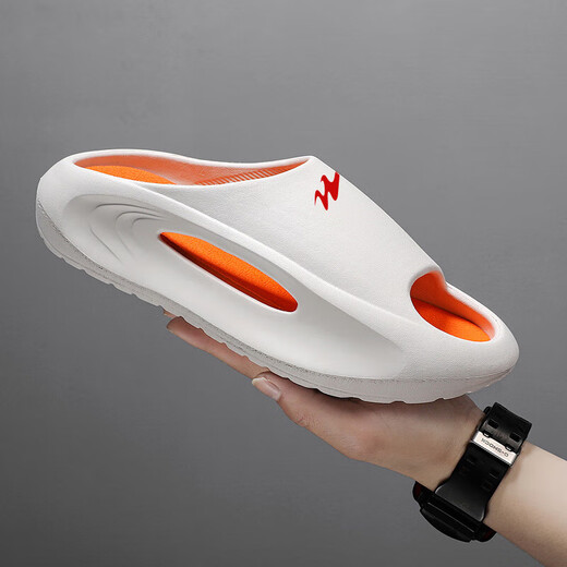 Doppelstar BA Special Wear Summer Pantoffers Herren-Outdoor-Kleidung 2024 Teenager im Freien dicker Sohle im Freien rutscht Unglück (LZ) WDSM-70483-2 Weiß Orange 42-43