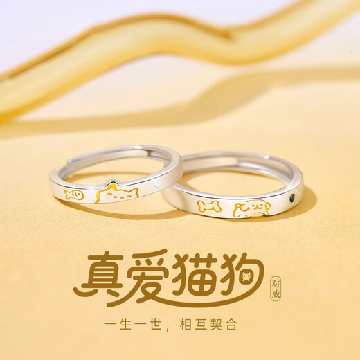 BJYLS999 sterling silver couple rings, a pair of men's and women's high-end adjustable pure silver rings as a birthday gift for your girlfriend, a couple + exquisite gift box