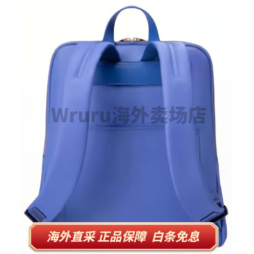 新秀丽（Samsonite）DEVLINE 时尚休闲通勤 织物拼聚氨酯 双肩包 中号 女款 蓝色 基础装(包+吊牌)