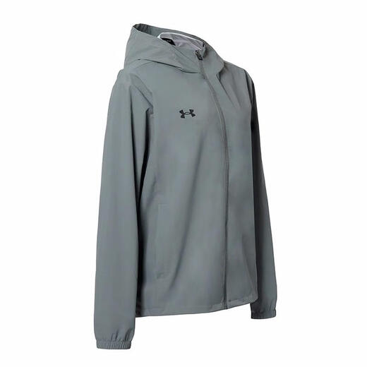 
Under Armour windproof and waterproof solid color simple sports and casual hooded long-sleeved jacket jacket men and women same style clay green clay green-709 S