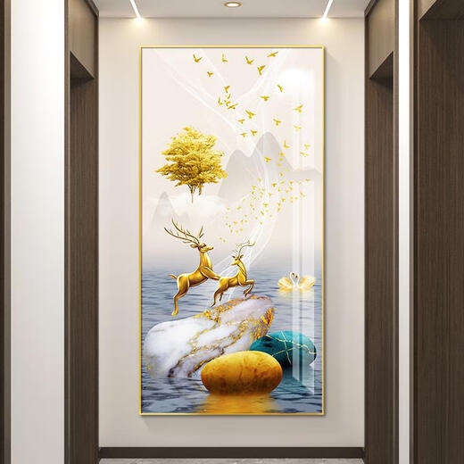 Sanqihu Fulu betritt die Tür und dekorative Gemälde des modernen Korridors und des Gangbilders und Wandgemälde des Atmosphärischen LY-6081-Caiyuan Guangjin 50*35 mm dicker Aluminiumlegierrahmen + Textur