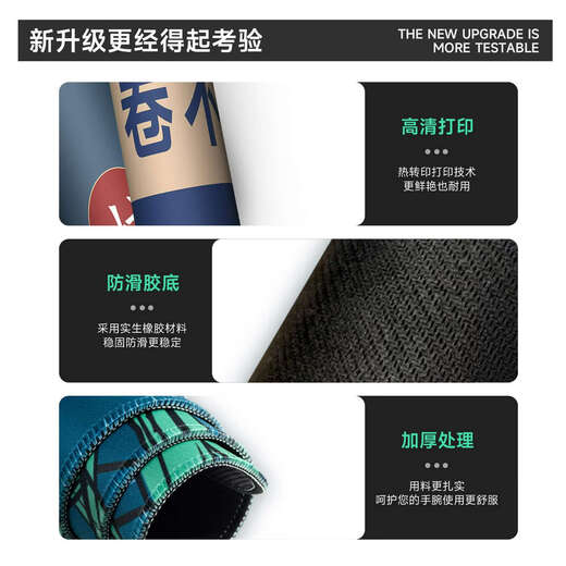恩宝乐创意简约趣味文字鼠标垫超大号加厚女生办公桌垫护腕电脑键盘垫子 GR-694加厚锁边 900x400mm3mm