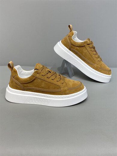 
OLJ genuine leather men's shoes 2025 summer new men's casual shoes low top breathable board shoes thick sole light and comfortable sports shoes white DNH882-112 38